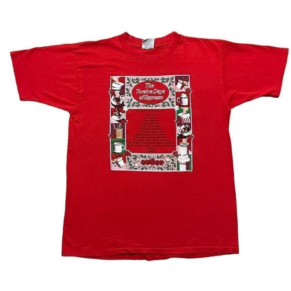 Vintage 1993 Twelve Days of Espresso Christmas Tee - Picture 3 of 8